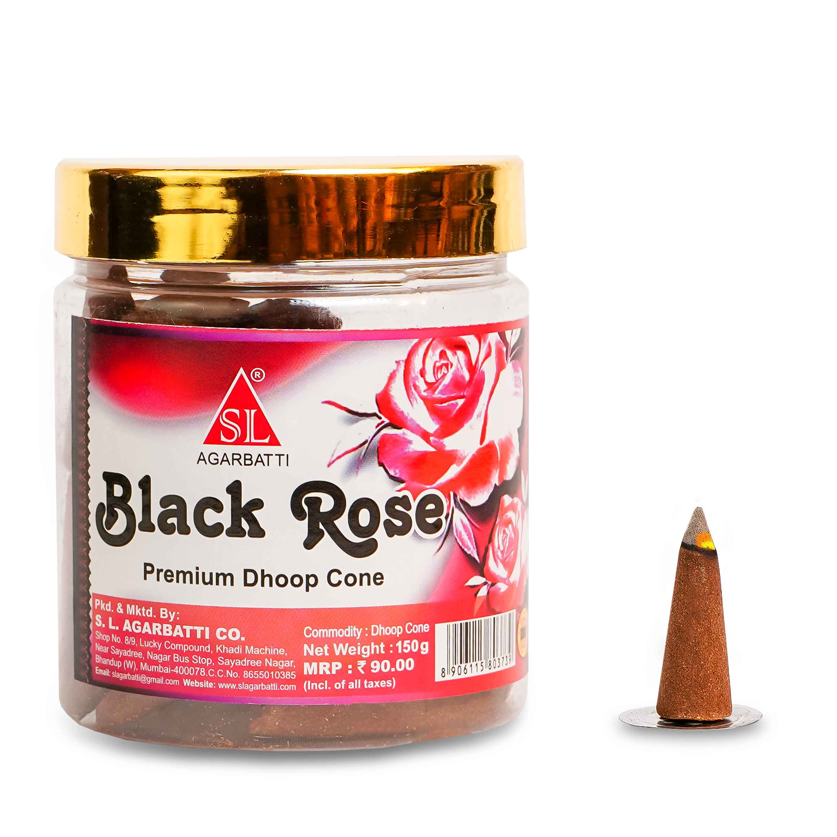 Black Rose Dhoop Cone Thumbnail